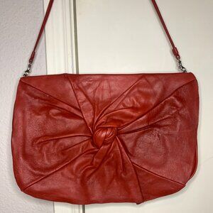 Vintage Large Red Leather Clutch